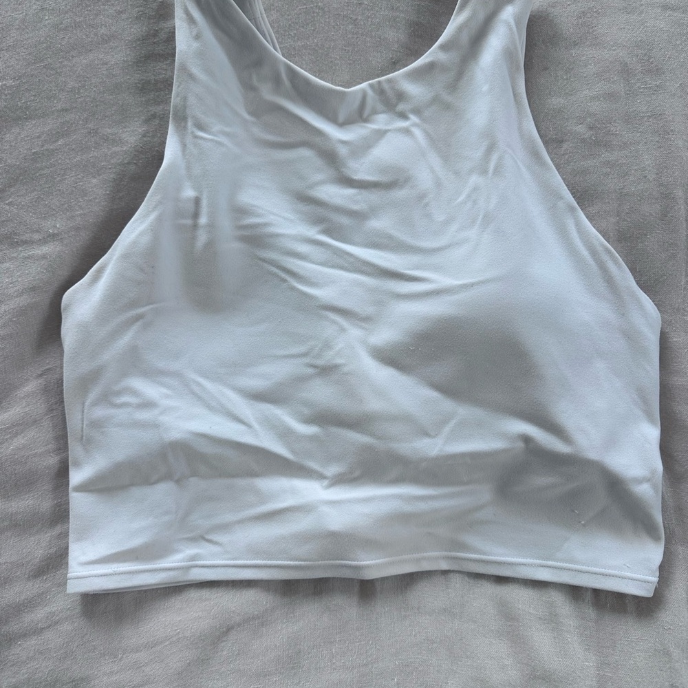 Athleta White High-Neck Cropped Tank Top